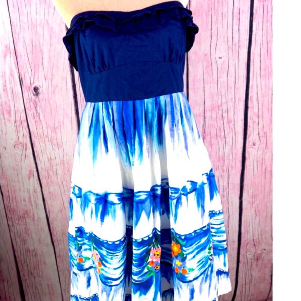 Anthropologie Natalie Lete First Dance Blue Dress size 8